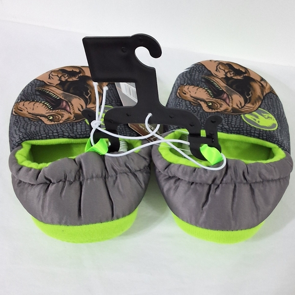 Jurassic World Boys Plush Aline Slippers, Size Large(9/10), New With Tag - Picture 3 of 4